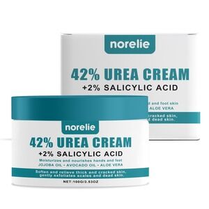 Norelie Urea Cream 42% with 2% Salicylic Acid Foot and Heel Moisturizer for Dry
